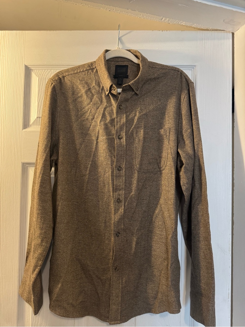 14th & Union Men’s Brown Cotton Button Down Shirt Trim Fit M